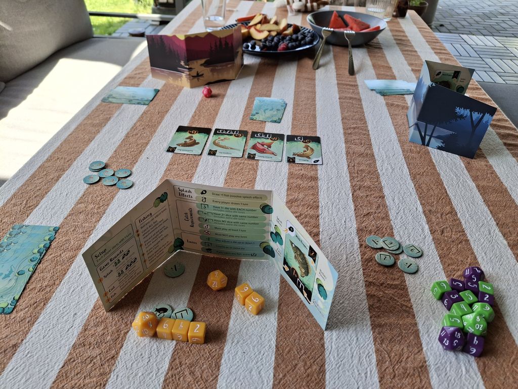 Lure board game set up for play outdoors