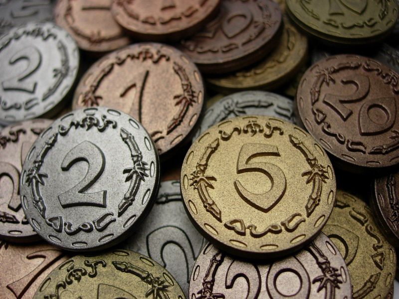 Manila board game coin components