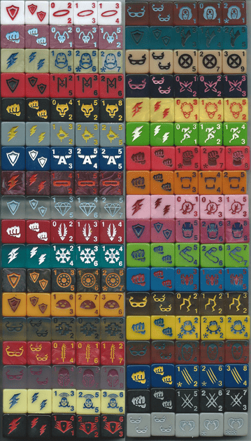 Every character die and face in Uncanny X-Men Dice Masters