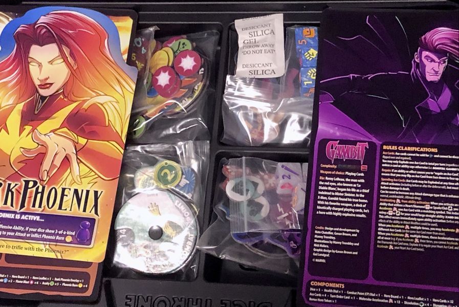 Marvel Dice Throne X-Men boards dice cards and tokens