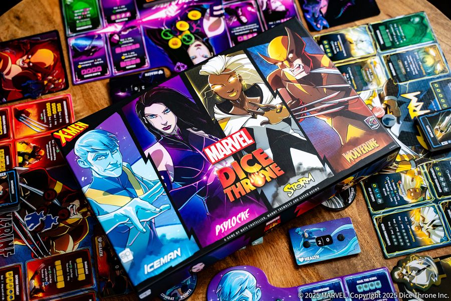 Marvel Dice Throne X-Men box and components