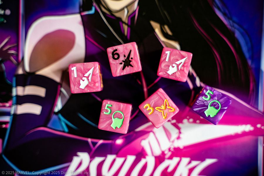 Psylocke custom Dice Throne dice