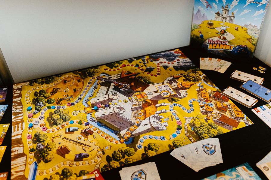 Medieval Academy board game in play