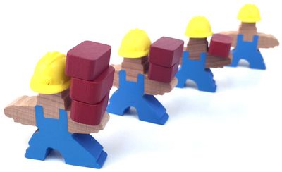 Men at Work wooden worker pieces