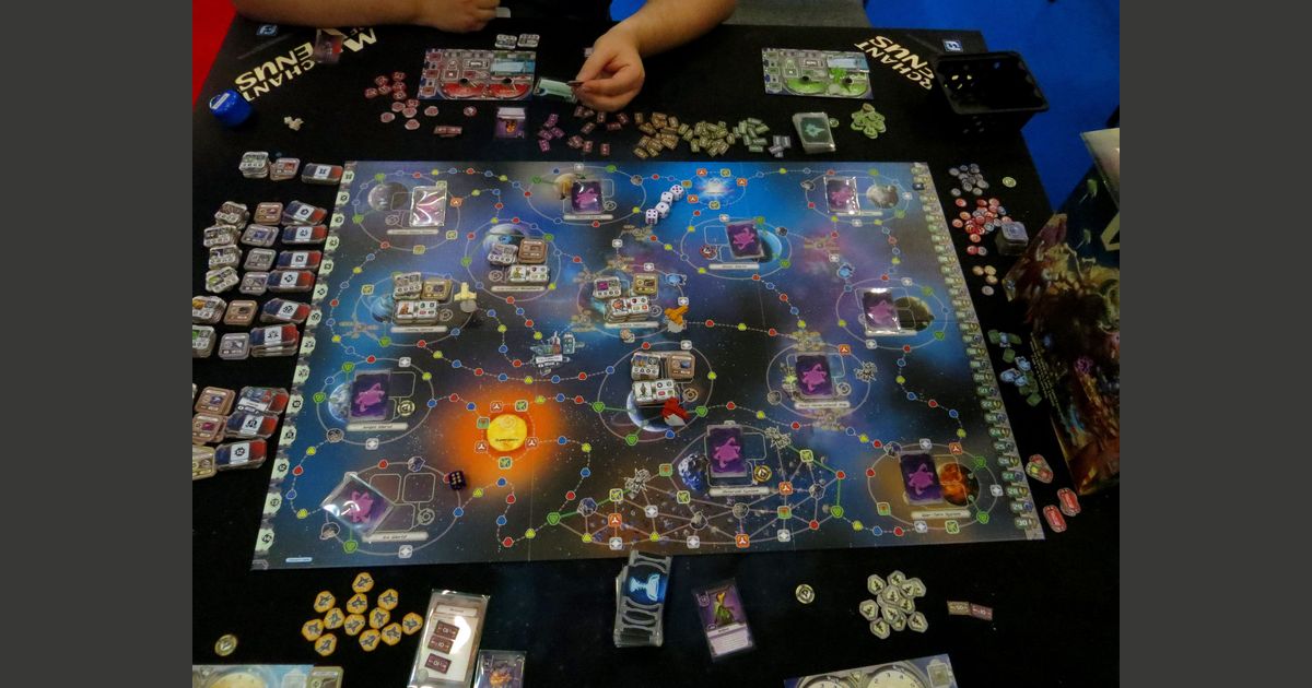 Merchant of Venus Second Edition components arranged during play