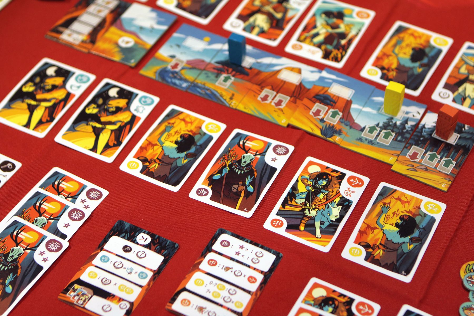 Mesos offer track and tribe cards during play