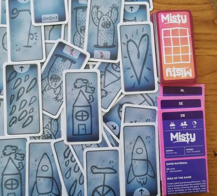 Misty illustrated cards and components