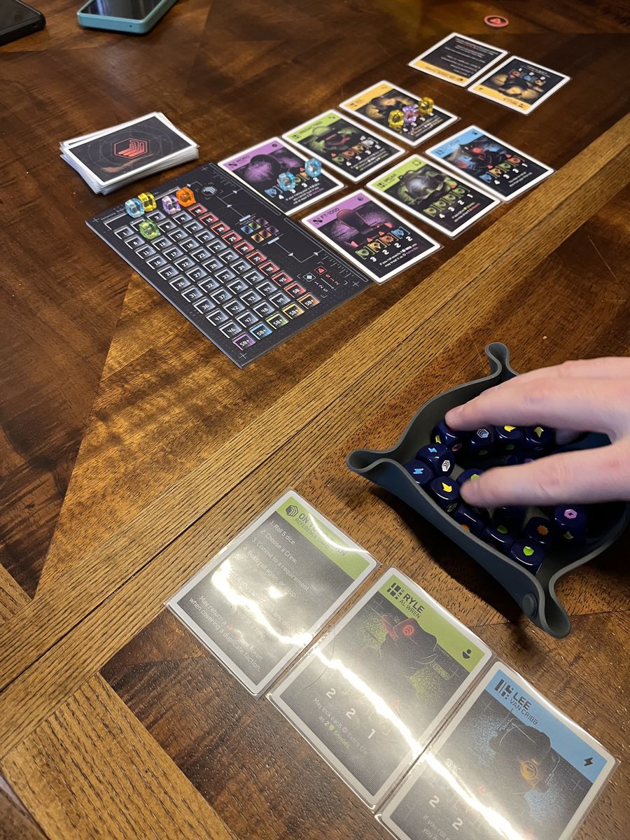 Moonrollers board game arranged on a table for play