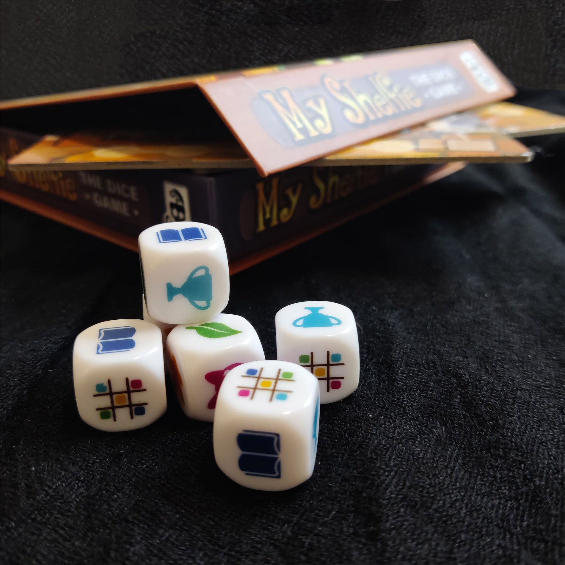 My Shelfie The Dice Game in progress