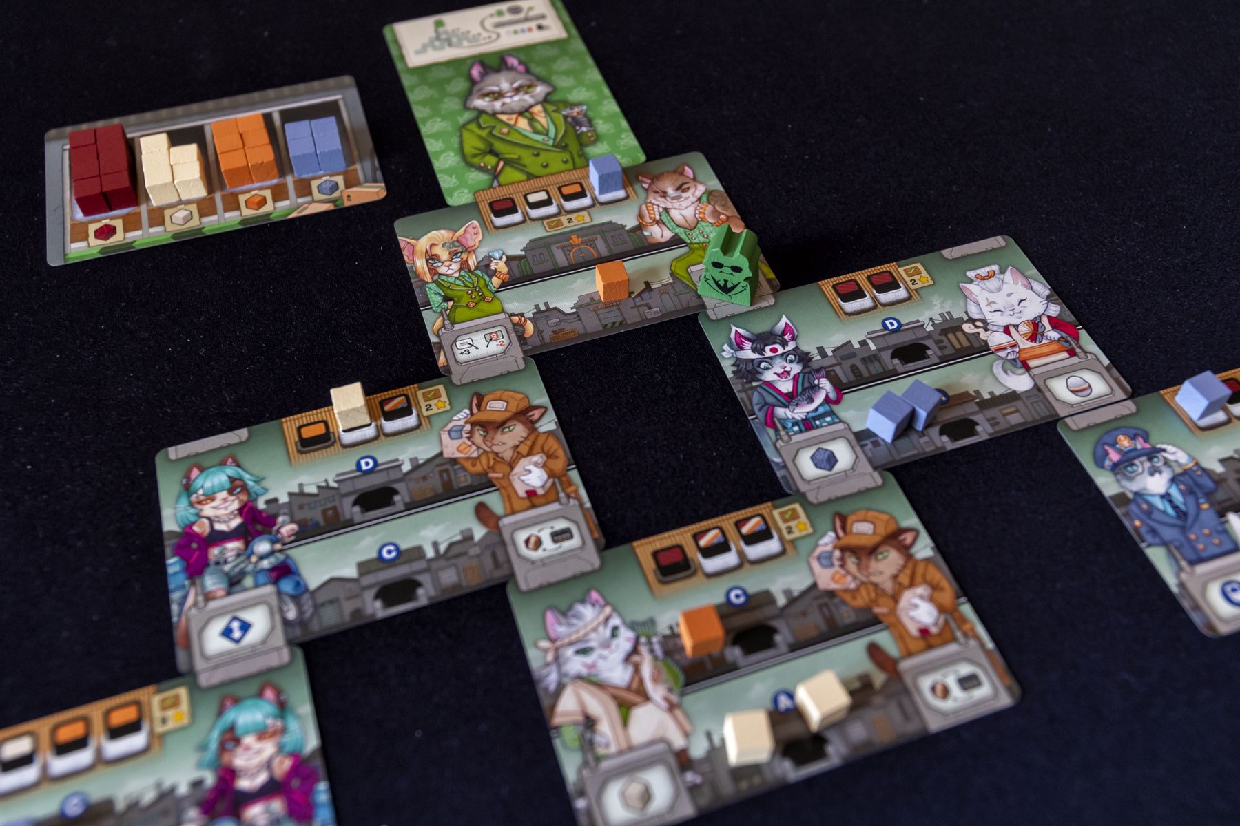 Neko Syndicate pyramidal card tableau in play