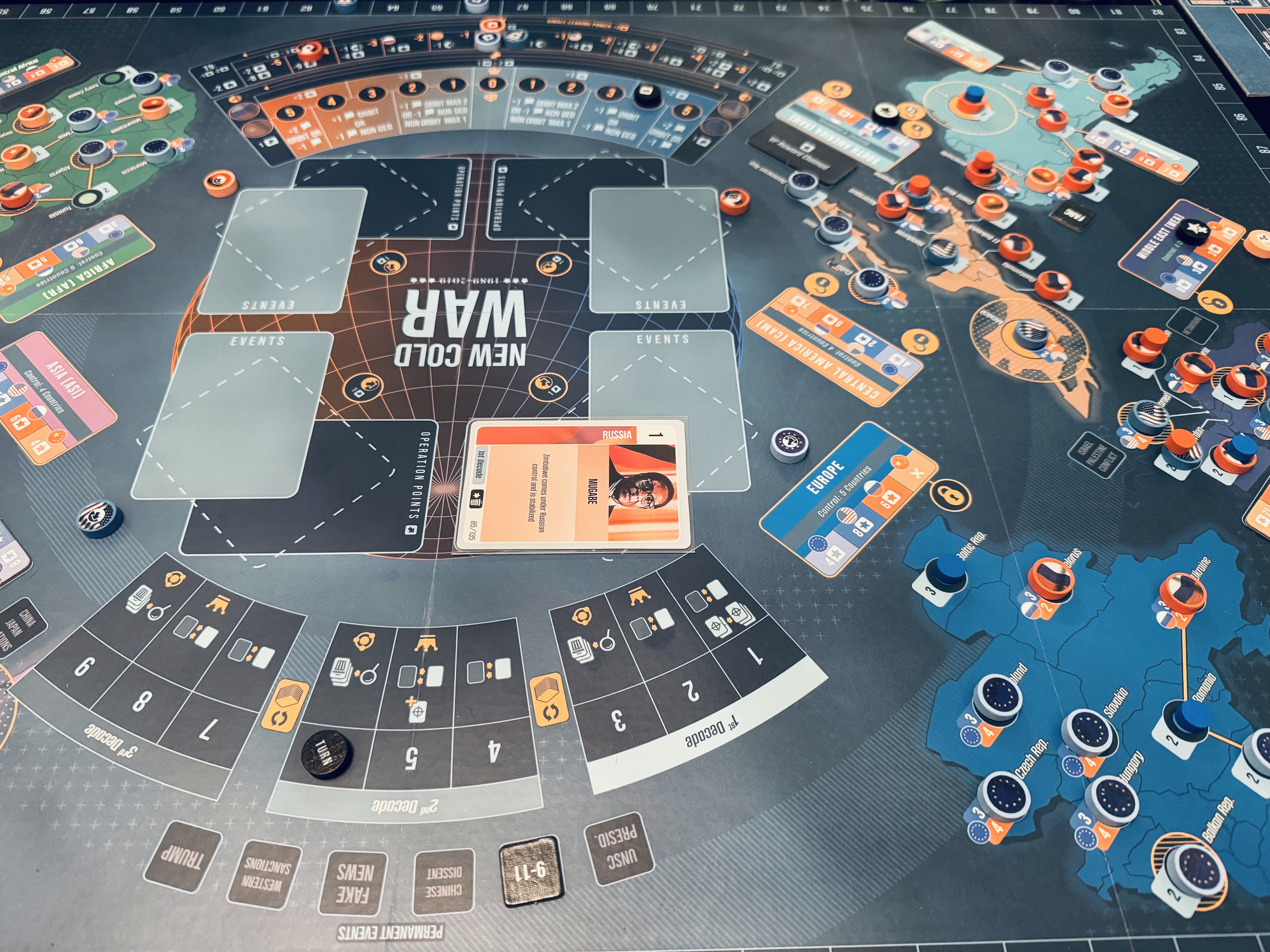 New Cold War event cards and components