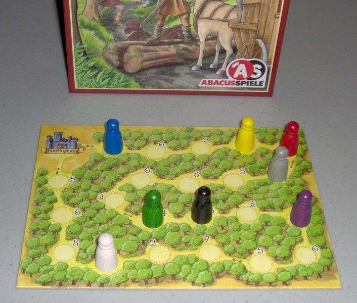 Nottingham board with Sheriff and player pawns