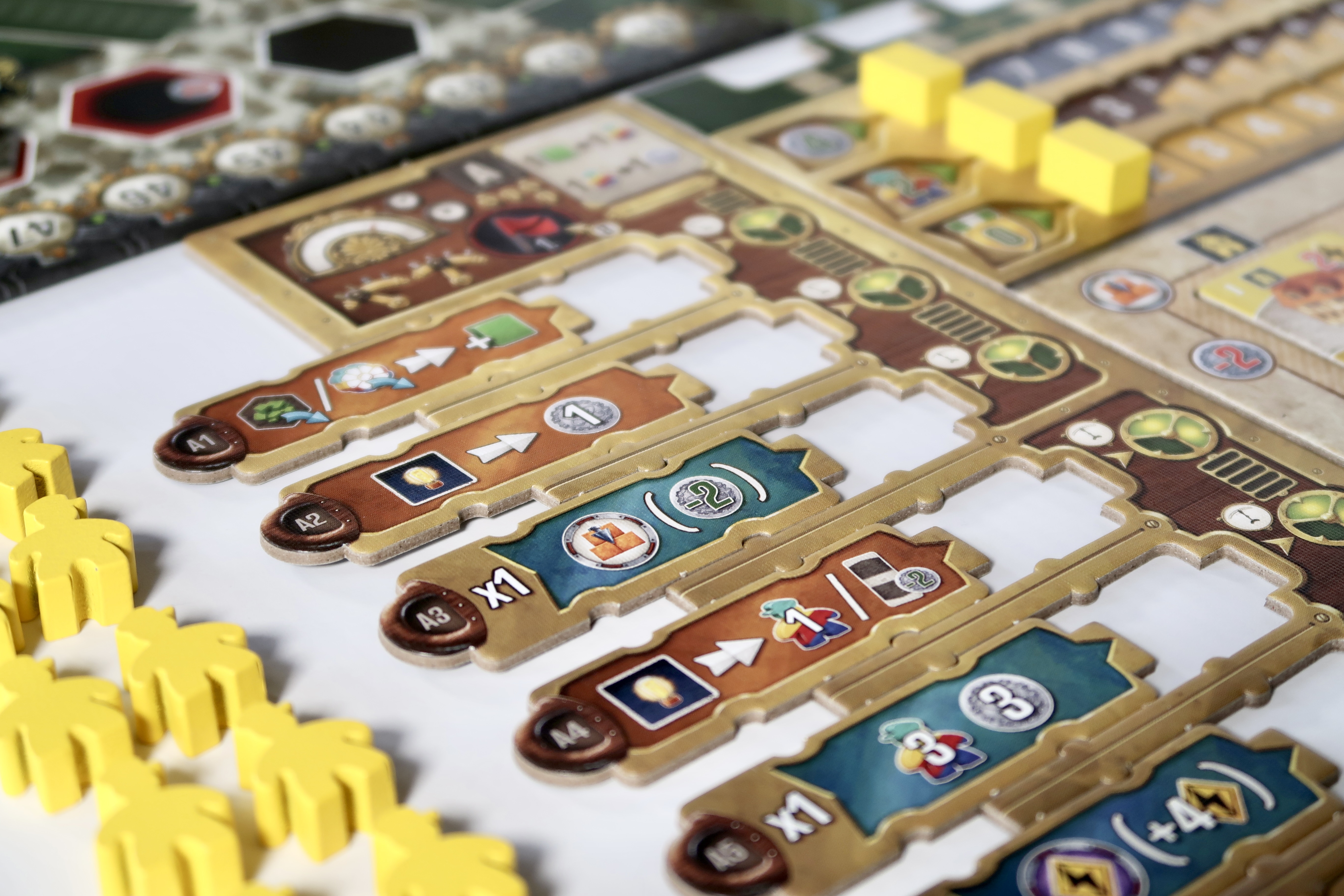 Nucleum player technology board during play