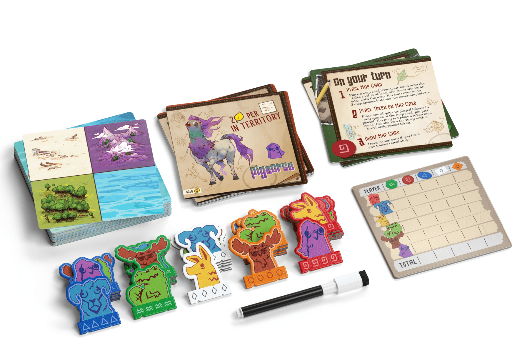 Oddland board game components