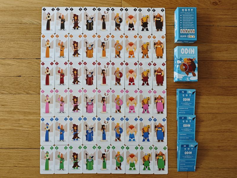 Odin cards and game box laid out