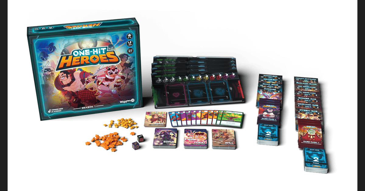One-Hit Heroes retail box and components