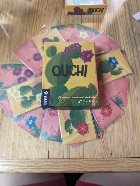 Ouch cactus cards and game components