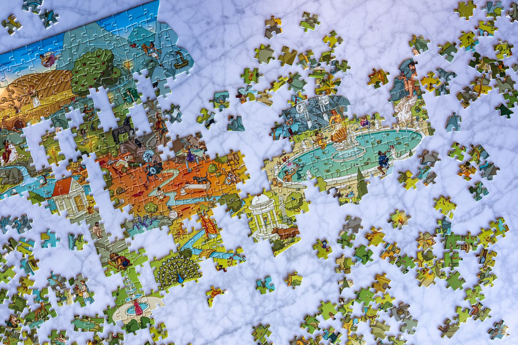 Pandoras Legacy illustrated jigsaw puzzle in progress