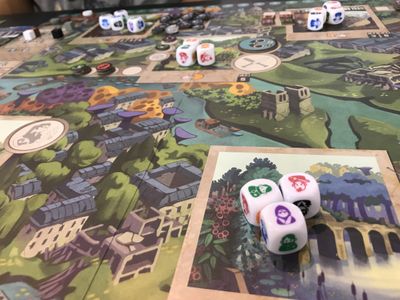 Paris New Eden district board and dice
