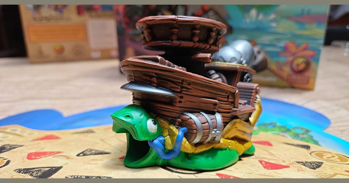 Painted turtle ship miniature from Party Panda Pirates