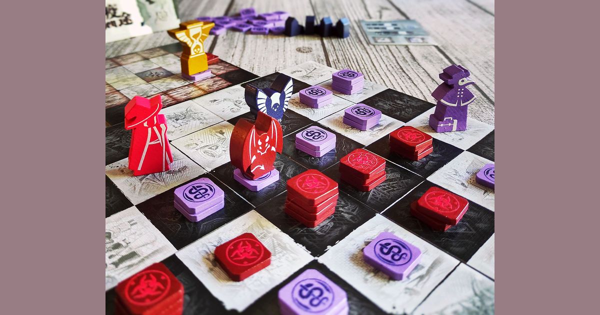 Pathogen board set up for two players