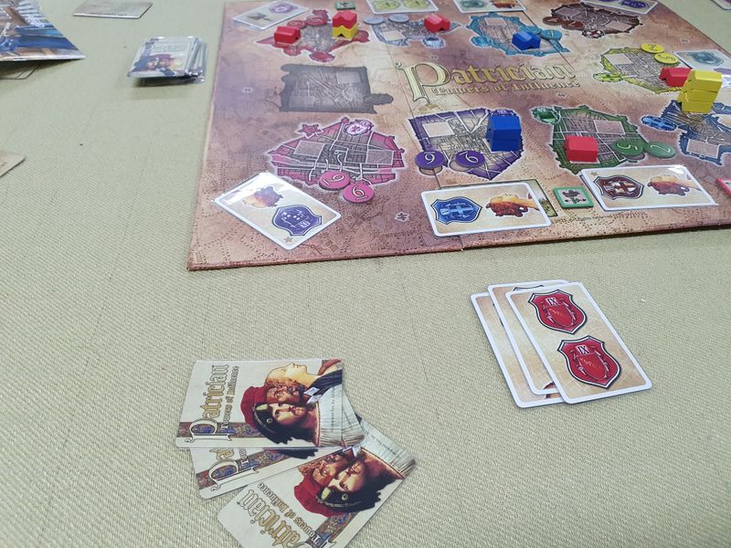 Patrician Towers of Influence game board in play
