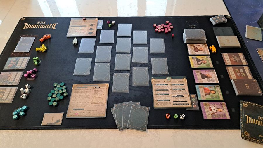 Pax Illuminaten solo tabletop setup