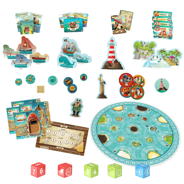 Pebble Rock Delivery Service board game components