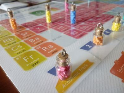 Periodic board game board and components