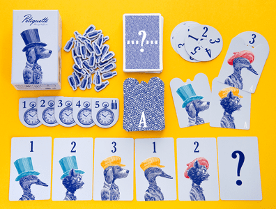 Petiquette animal cards arranged in a sequence