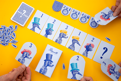 Petiquette cards showing animals hats and numbers