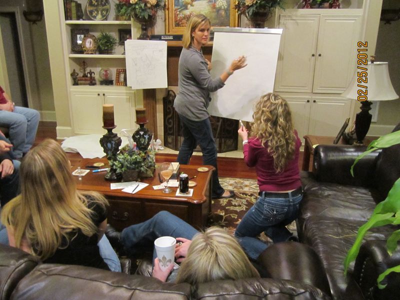 A group playing Pictionary