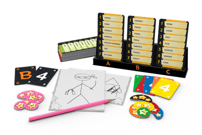 Pictomania drawing boards and guessing tokens in play
