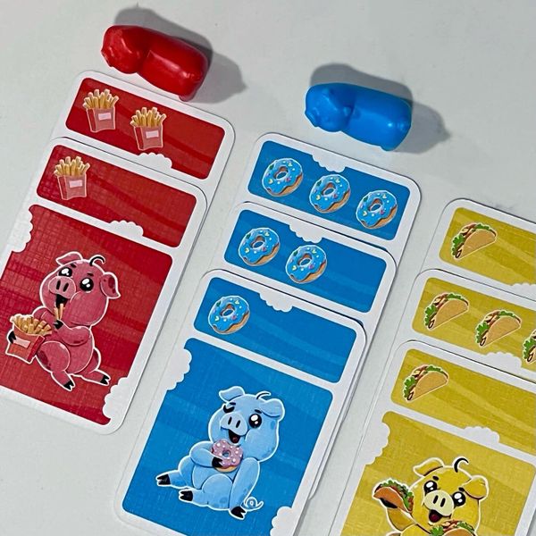 Piggy Piggy food card piles