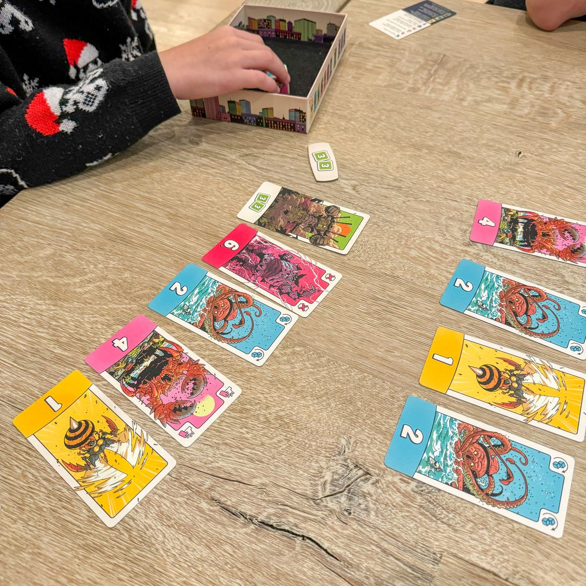 Pikit cards arranged for play