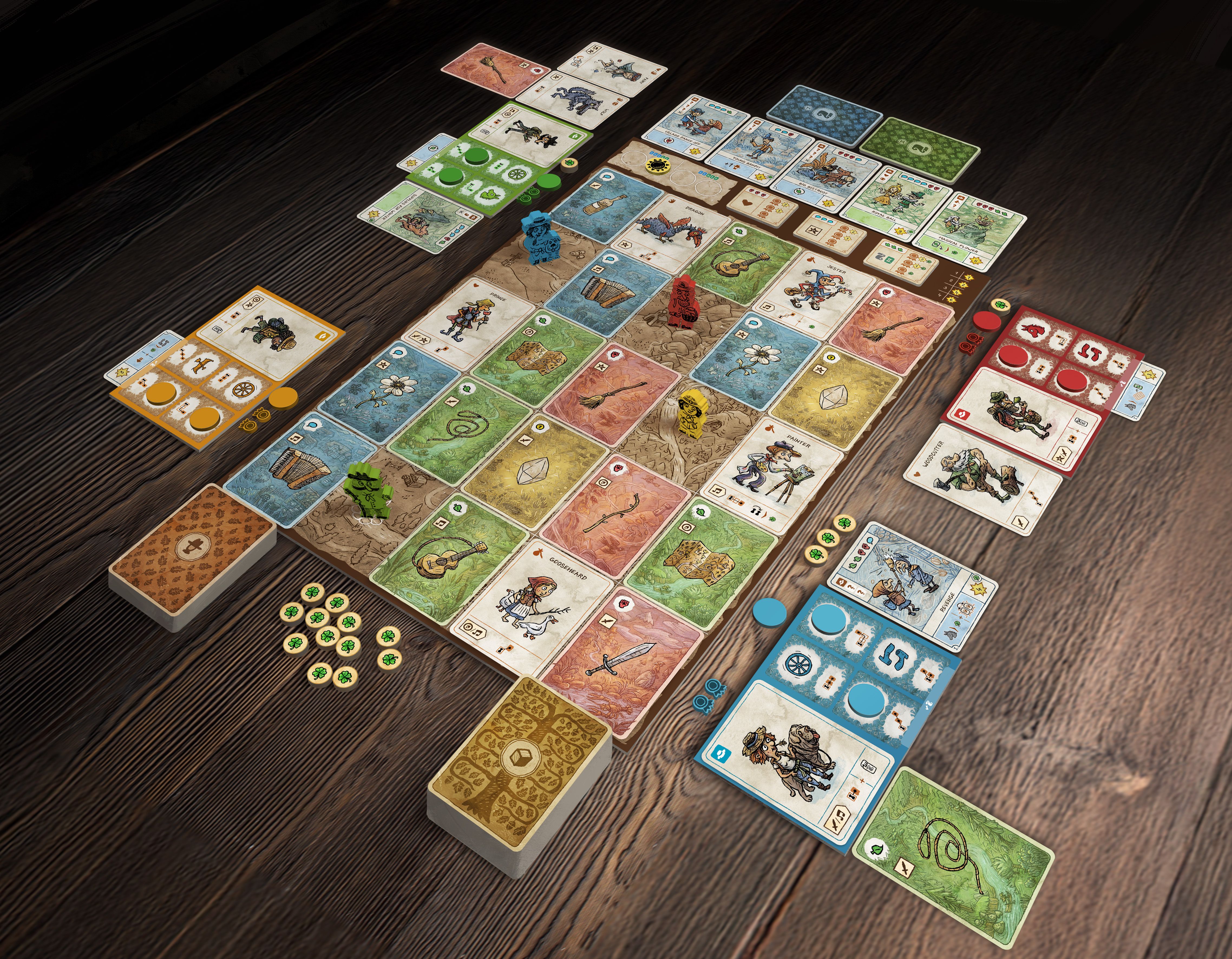 Pilgrims Curious Adventures card map on a table