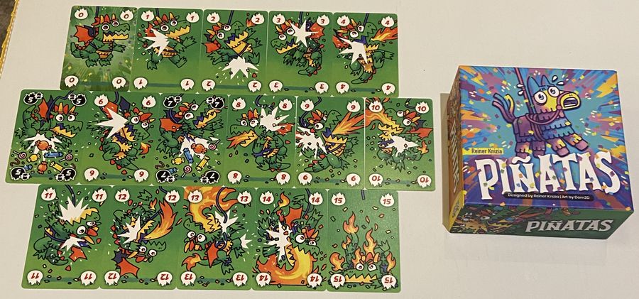 A complete colorful suit of Piñatas cards