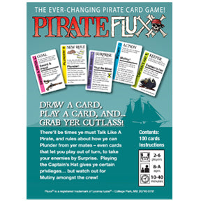 Pirate Fluxx card game box back