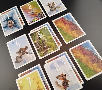 Pixies sample game with numbered cards and scoring groups