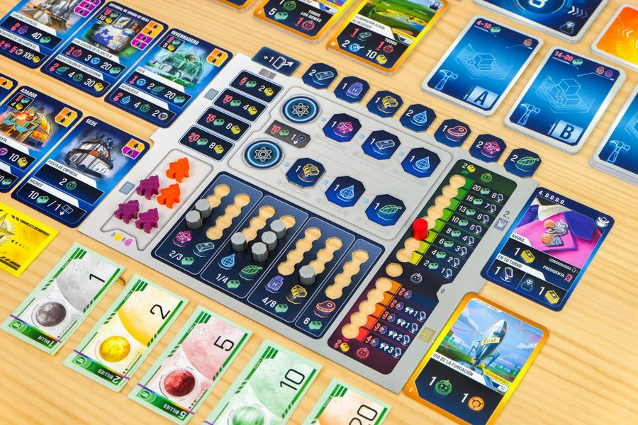 Planet B player board and city during a game
