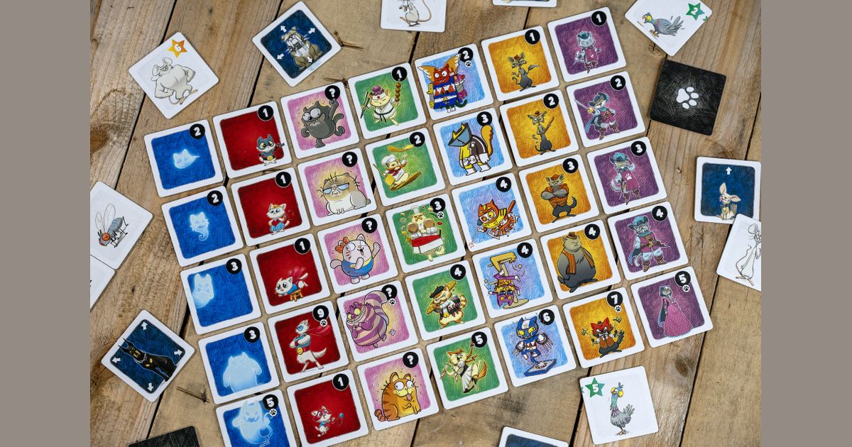 Pocket Cats illustrated tiles and cards