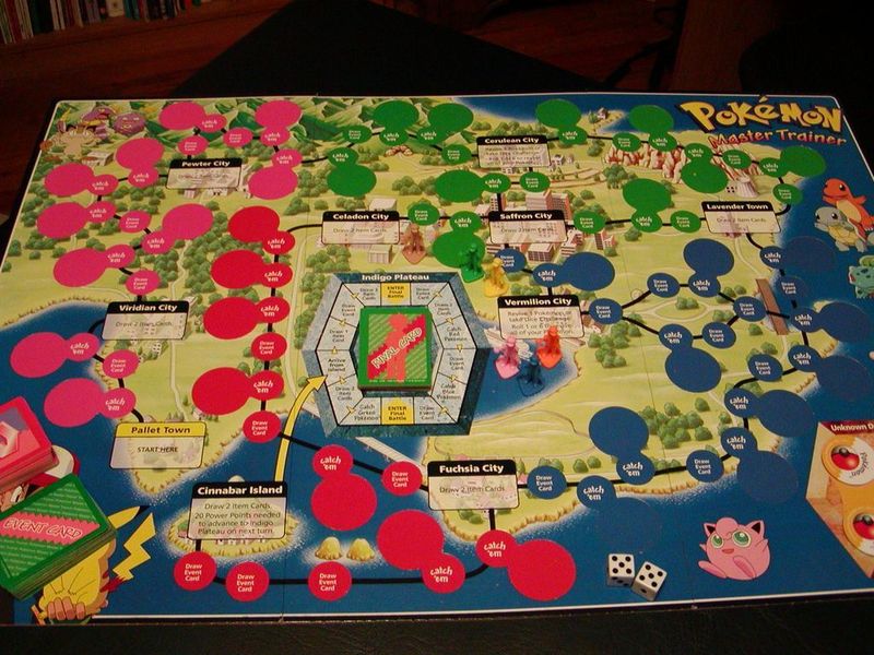 Pokémon Master Trainer board game in play