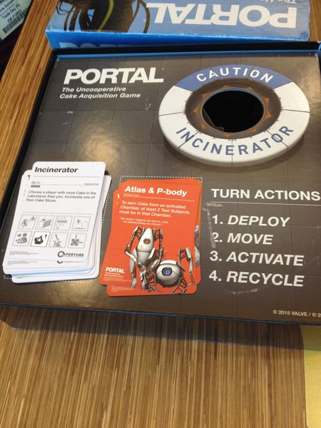 Portal board game incinerator and cards