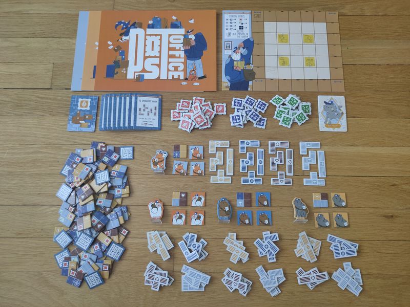 Post Office package tiles tape tokens and components