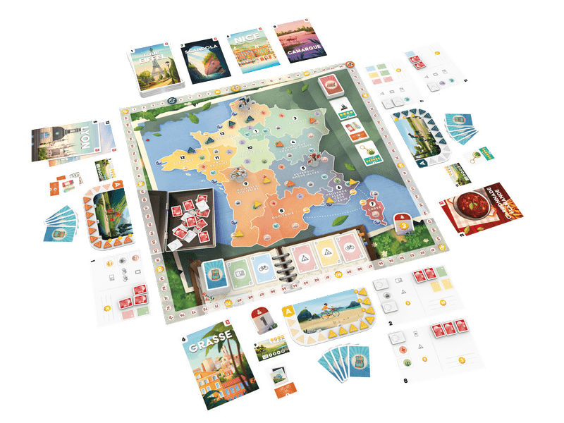 Postcards board game setup