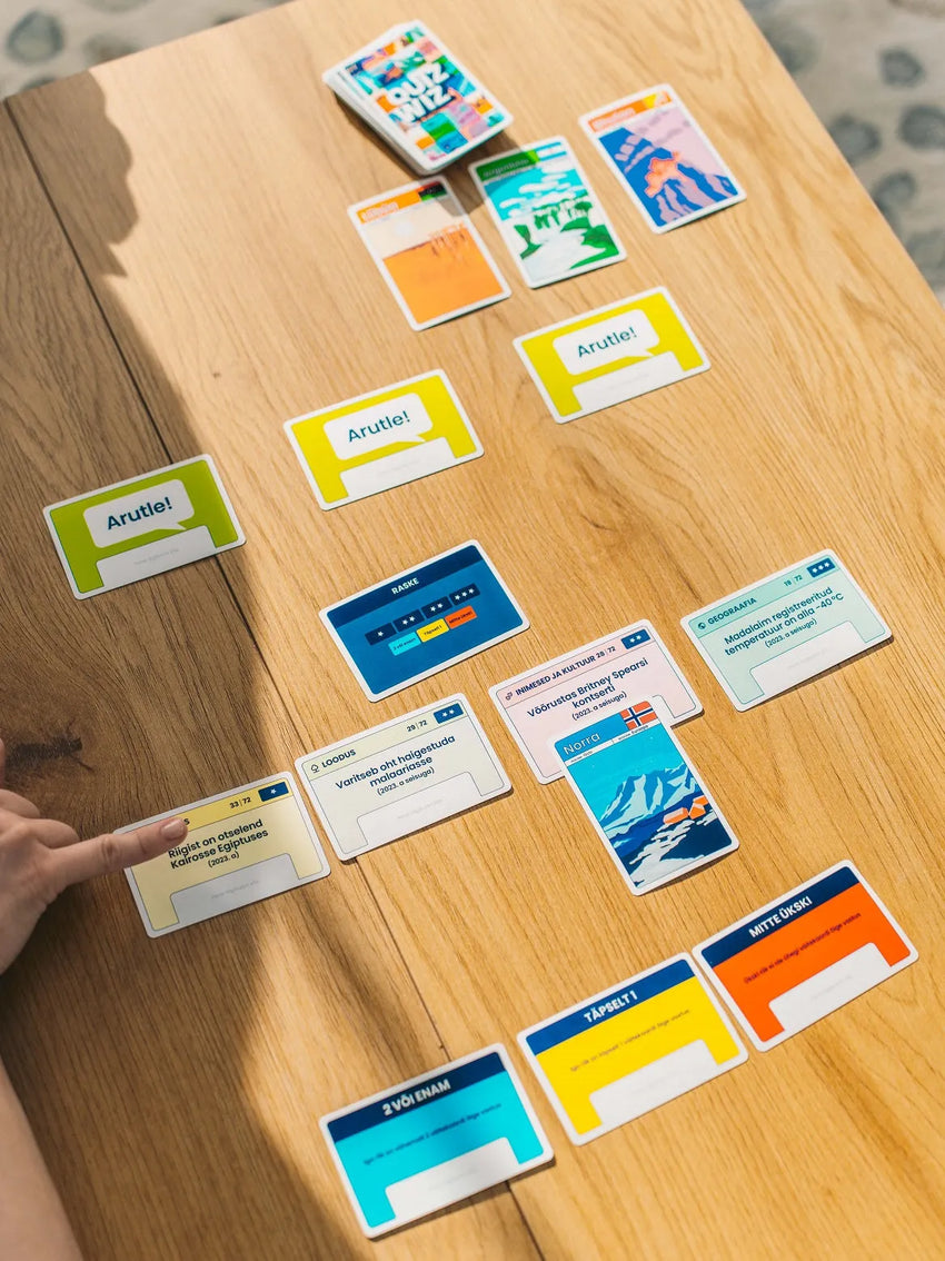 QuizWiz gameplay with country cards