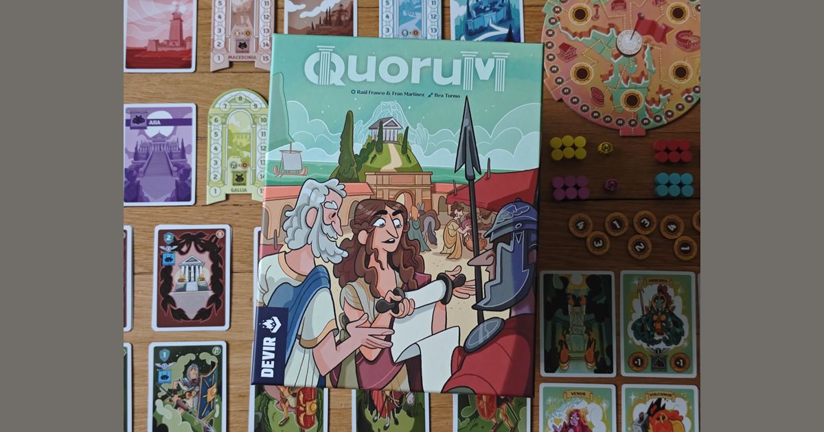 Quorum board game in play