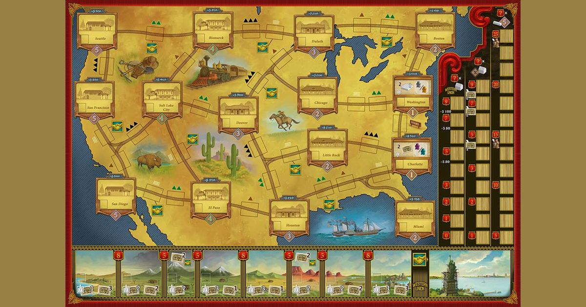 Railroad Revolution shared game board