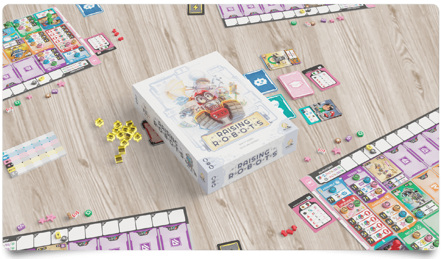 Raising Robots four-player game spread