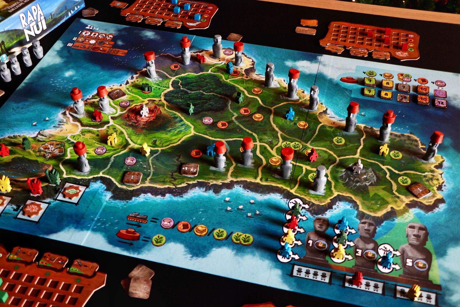 Rapa Nui board game in progress